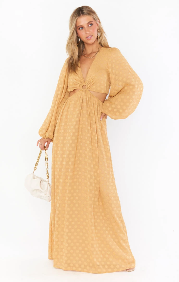 Show Me Your Mumu New Mu Go Out Cut Out Maxi Dress ~ Gold Dot 6 Show Me Your Mumu New Mu Go Out Cut Out Maxi Dress ~ Gold Dot