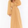 Show Me Your Mumu New Mu Go Out Cut Out Maxi Dress ~ Gold Dot