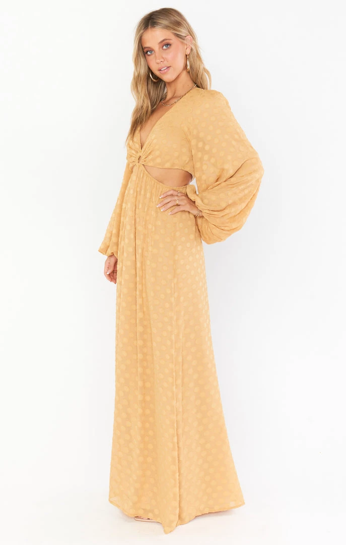 Show Me Your Mumu New Mu Go Out Cut Out Maxi Dress ~ Gold Dot 4 Show Me Your Mumu New Mu Go Out Cut Out Maxi Dress ~ Gold Dot