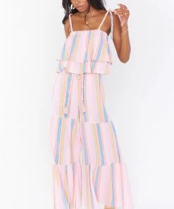 Show Me Your Mumu New Mu Klum Ruffle Top ~ Paradise Stripe