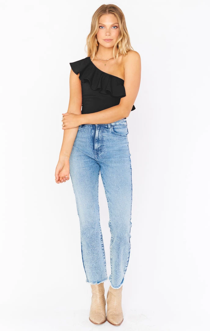 Show Me Your Mumu Ophelia Ruffle Bodysuit ~ Black Stretch New Mu 6 Show Me Your Mumu Ophelia Ruffle Bodysuit ~ Black Stretch New Mu