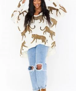 Show Me Your Mumu Hug Me Sweater ~ Tossed Leopard Knit