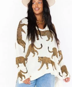 Show Me Your Mumu Hug Me Sweater ~ Tossed Leopard Knit