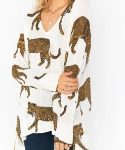Show Me Your Mumu Hug Me Sweater ~ Tossed Leopard Knit