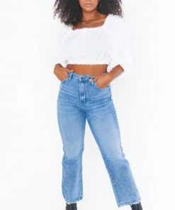 Show Me Your Mumu Claudia Crop Top ~ White Linen