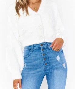 Show Me Your Mumu Clemmie Cardi ~ White Knit