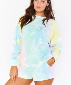 Show Me Your Mumu Boyfriend Sweatshirt ~ Rainbow Tie Dye Sweaters