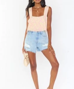 Show Me Your Mumu Tops Tara Crop Top ~ Lemonade Cheetah