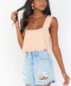Show Me Your Mumu Tops Tara Crop Top ~ Lemonade Cheetah