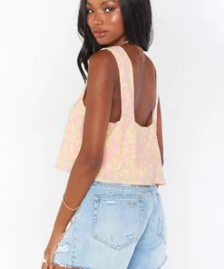 Show Me Your Mumu Tops Tara Crop Top ~ Lemonade Cheetah
