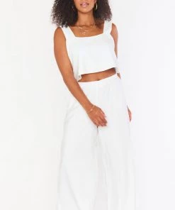 Show Me Your Mumu New Mu Kick Back Pants ~ White Linen