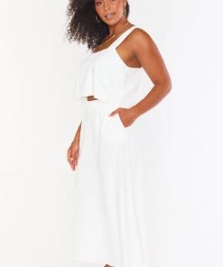 Show Me Your Mumu New Mu Kick Back Pants ~ White Linen