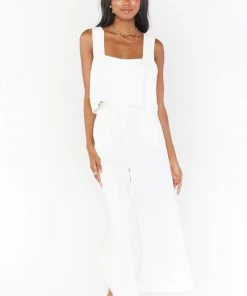 Show Me Your Mumu New Mu Kick Back Pants ~ White Linen