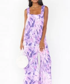 Show Me Your Mumu Maternity Summerland Jumpsuit ~ Purple Tie Dye