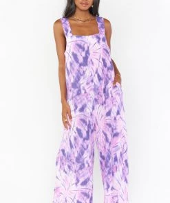 Show Me Your Mumu Maternity Summerland Jumpsuit ~ Purple Tie Dye