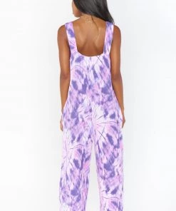 Show Me Your Mumu Maternity Summerland Jumpsuit ~ Purple Tie Dye