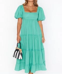 Show Me Your Mumu Linds Midi Dress ~ Parakeet Linen New Mu