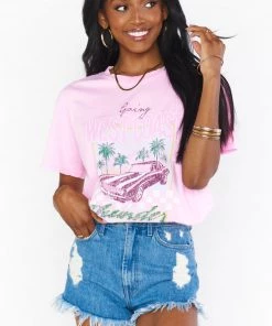 Show Me Your Mumu Travis Tee ~ West Coast Graphic Pink