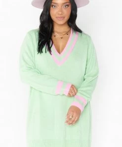 Show Me Your Mumu New Mu Hartford Sweater Dress ~ Mint Courtside Knit