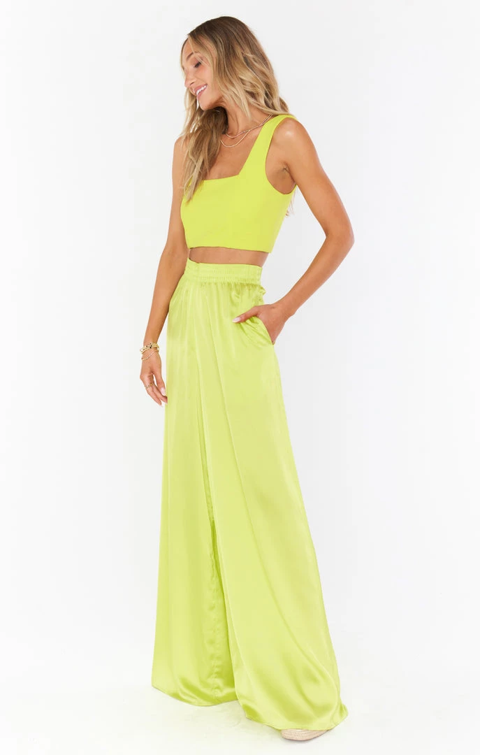 Show Me Your Mumu Irwin Pants ~ Citrine Luxe Satin New Mu 4 Show Me Your Mumu Irwin Pants ~ Citrine Luxe Satin New Mu