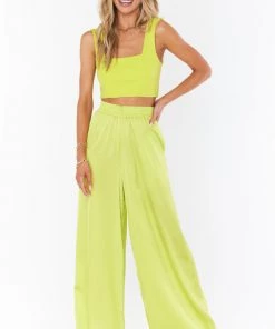 Show Me Your Mumu Irwin Pants ~ Citrine Luxe Satin New Mu