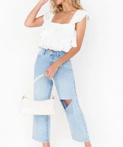 Show Me Your Mumu New Mu Girly Top ~ White Eyelet