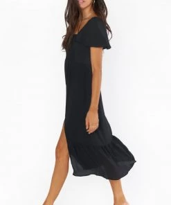 Show Me Your Mumu Brenda Midi Dress ~ Black New Mu