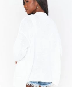Show Me Your Mumu New Mu Callie Cardigan ~ Bright White Knit