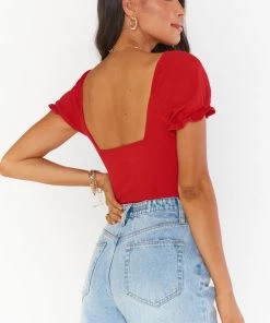 Show Me Your Mumu Baker Bodysuit ~ Red Stretch New Mu