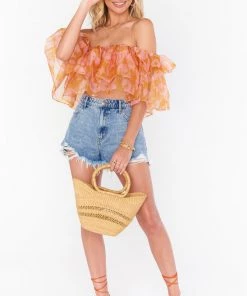 Show Me Your Mumu New Mu Rossella Ruffle Top ~ Flirty Floral