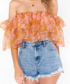 Show Me Your Mumu New Mu Rossella Ruffle Top ~ Flirty Floral