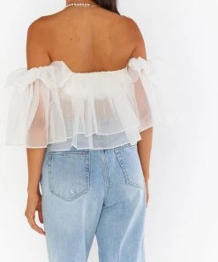 Show Me Your Mumu Rossella Ruffle Top ~ White Organza