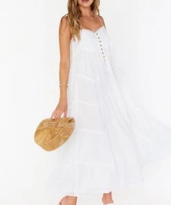 Show Me Your Mumu Gracie Midi Dress ~ White Voile