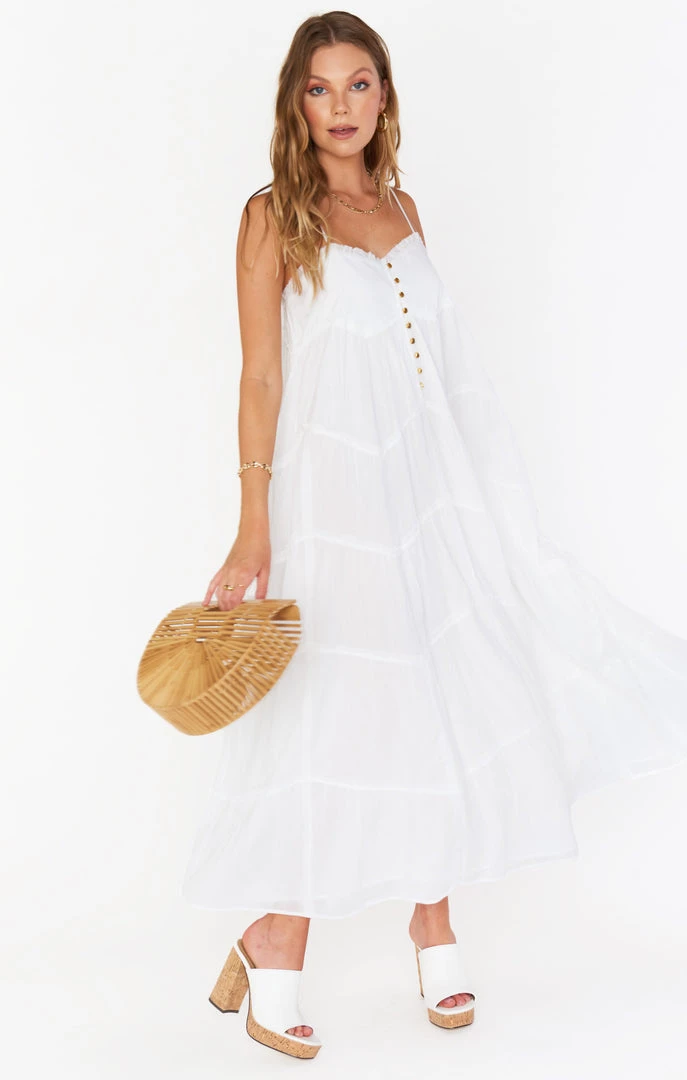 Show Me Your Mumu Gracie Midi Dress ~ White Voile 4 Show Me Your Mumu Gracie Midi Dress ~ White Voile