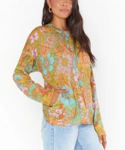 Show Me Your Mumu New Mu Sue Pocket Sweater ~ Groovy Blooms Knit