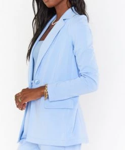 Show Me Your Mumu New Mu Lazy Chic Blazer ~ Periwinkle Knit