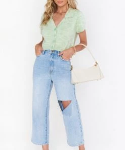 Show Me Your Mumu New Mu Scooter Sweater ~ Seafoam Knit