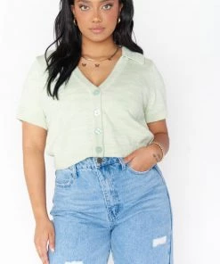 Show Me Your Mumu New Mu Scooter Sweater ~ Seafoam Knit