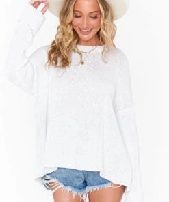 Show Me Your Mumu Sue Cuffed Sweater ~ White Knit New Mu 8 Show Me Your Mumu Sue Cuffed Sweater ~ White Knit New Mu