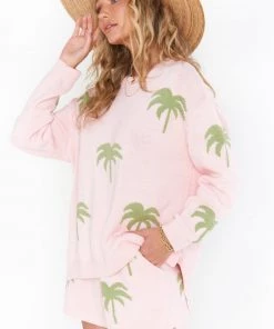 Show Me Your Mumu Boardwalk Shorts ~ Pink Palm Tree Knit New Mu
