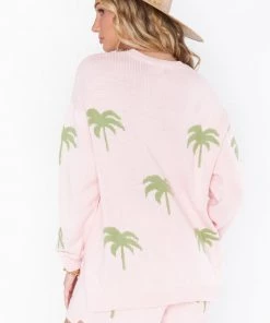 Show Me Your Mumu Go To Sweater ~ Pink Palm Tree Knit