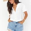 Show Me Your Mumu New Mu Campbell Top ~ White Linen 2 Show Me Your Mumu New Mu Campbell Top ~ White Linen