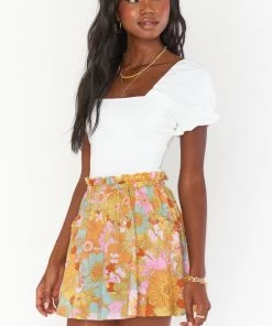 Show Me Your Mumu Swing Skirt ~ Groovy Blooms