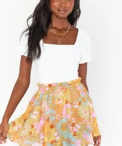Show Me Your Mumu Swing Skirt ~ Groovy Blooms