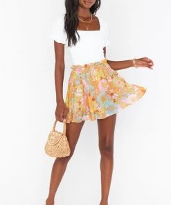 Show Me Your Mumu Swing Skirt ~ Groovy Blooms