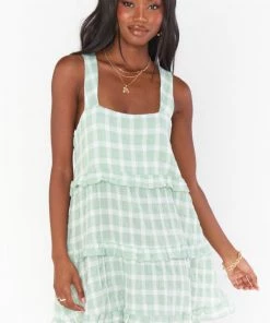 Show Me Your Mumu Napa Mini Dress ~ Green Plaid