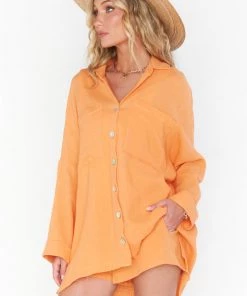 Show Me Your Mumu Johns Button Down Shirt ~ Orange