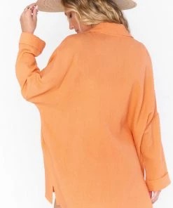 Show Me Your Mumu Johns Button Down Shirt ~ Orange