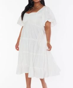 Show Me Your Mumu New Mu Odette Midi Dress ~ White