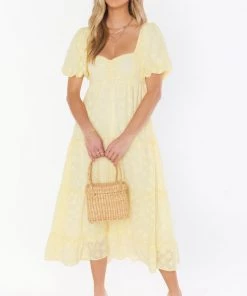 Show Me Your Mumu Odette Midi Dress ~ Yellow Daisy
